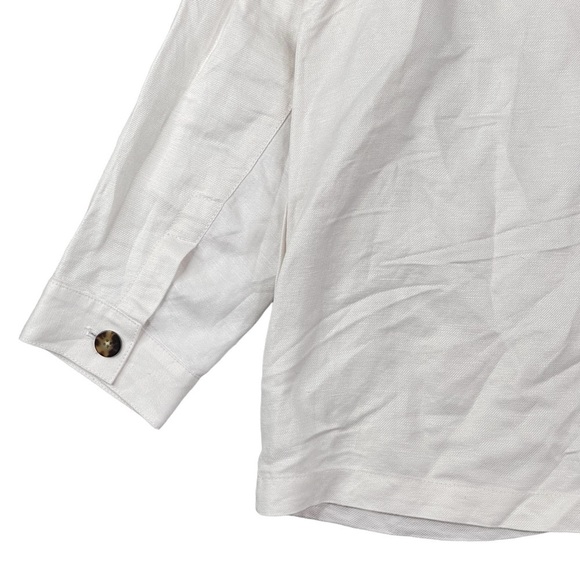 J Jill Jacket Womens XL Utility Field Camp Chore Linen Rayon Button Front Pocket - Picture 7 of 10